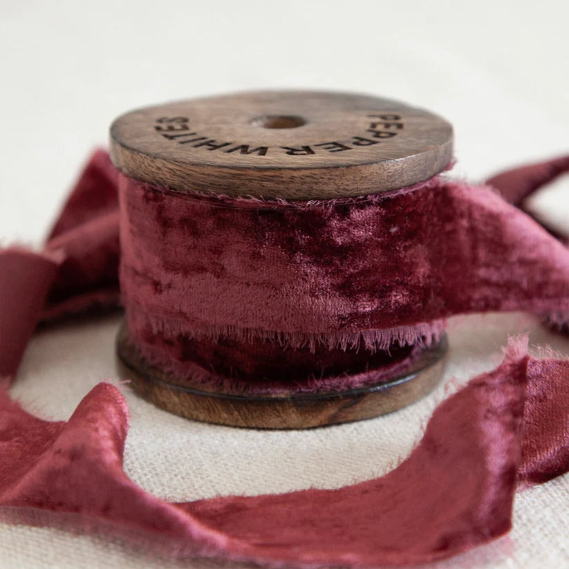 Silk Velvet Ribbon Pomegranate
