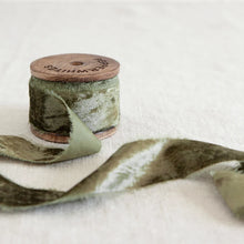 Silk Velvet Ribbon Winter Green