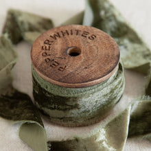 Silk Velvet Ribbon Winter Green