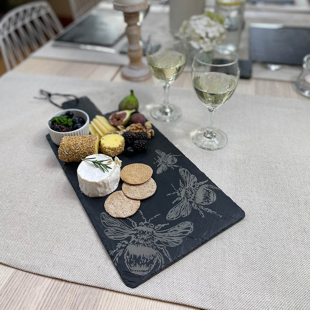 Slate Serving Paddle Large Bees