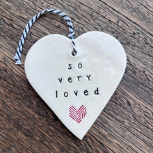 Ceramic Heart Tag - So Very Loved