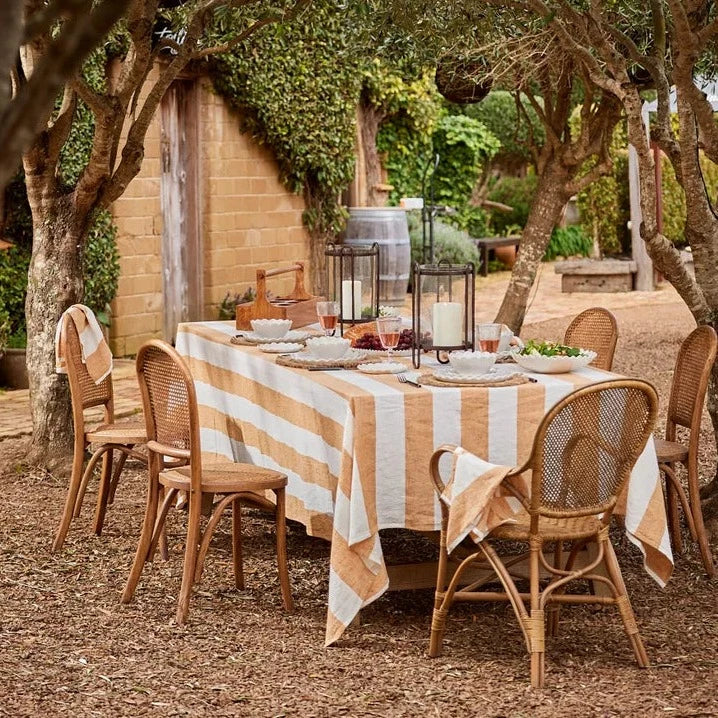 Striped Tablecloth - Rust