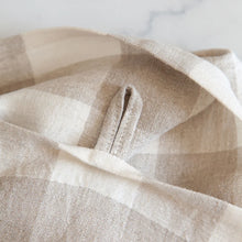 Gingham Linen Tea Towel Biscuit