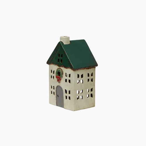 Alsace Tea Light House Green Wreath Small