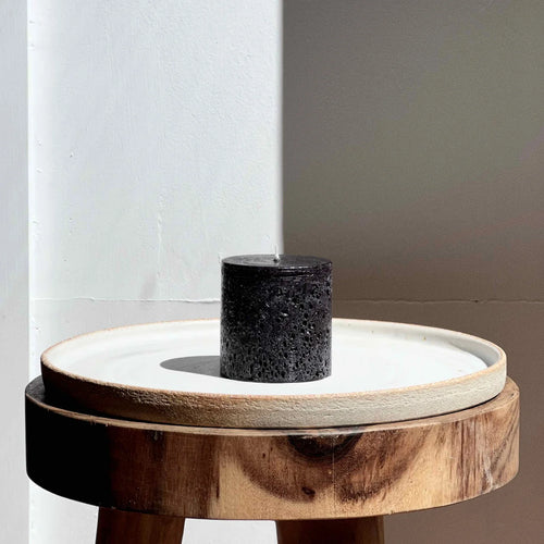 Textured Pillar Candle - Black