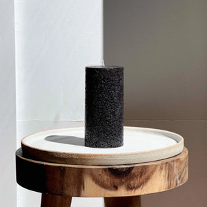 Textured Pillar Candle - Black