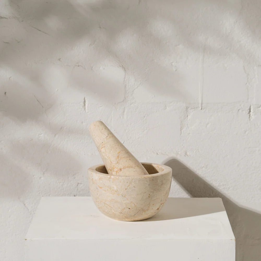 Travertine Mortar & Pestle