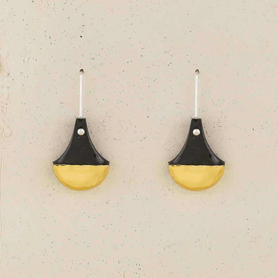Urn Drop Earrings Black