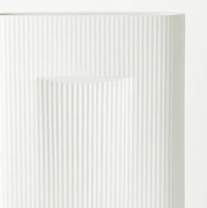 Ribbed Vase White