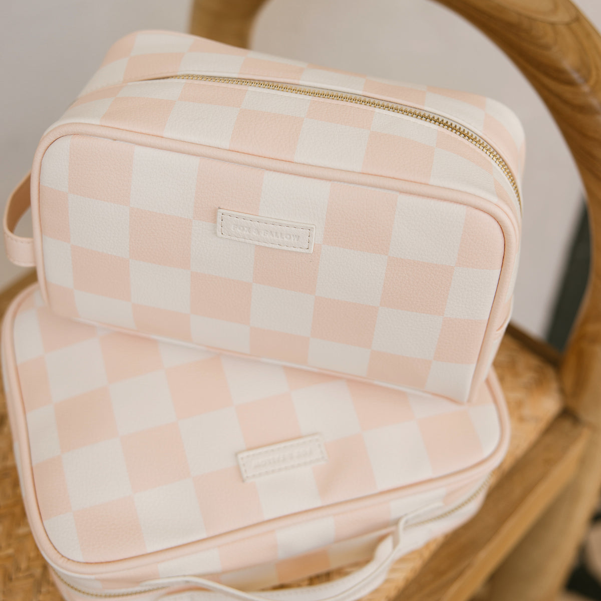 Salmon Check Wash Bag