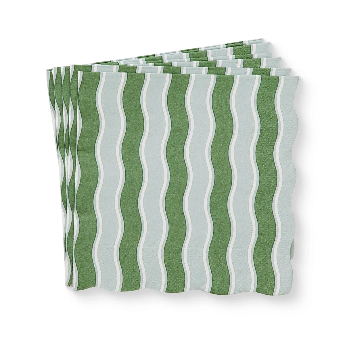 Wavy Green Cocktail Napkins