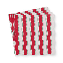 Wavy Red Cocktail Napkins