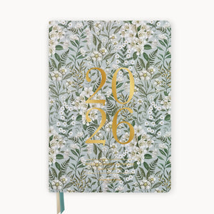 Floral notebook with '2026' on a white background