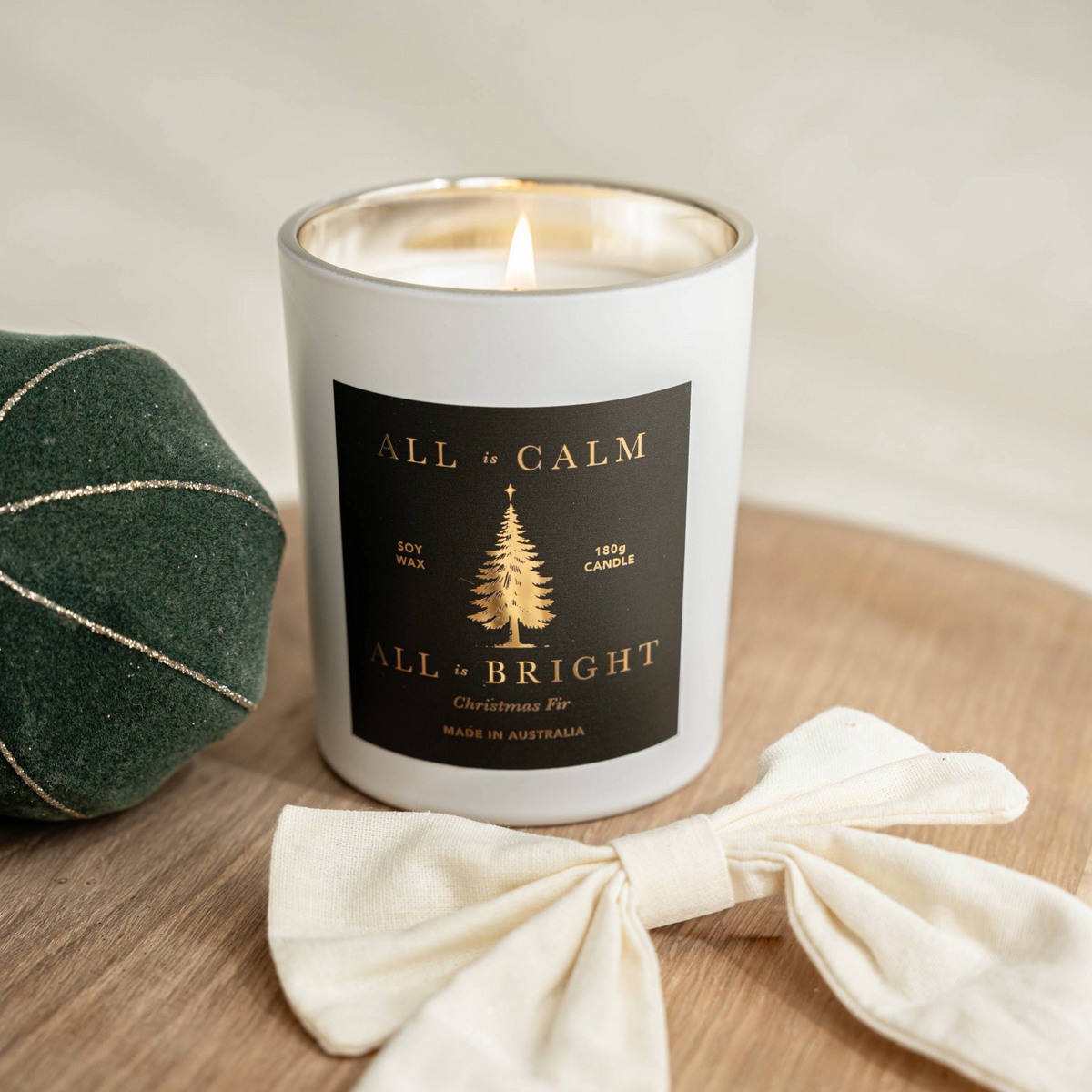 All Is Calm All is Bright Candle