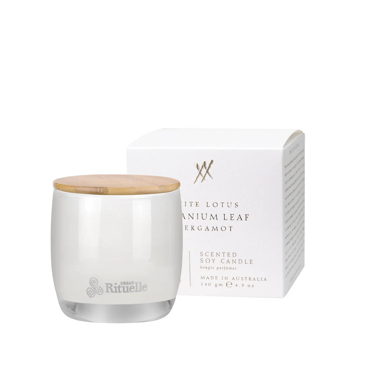 White Lotus, Geranium Leaf, Bergamot Soy Candle 140gm
