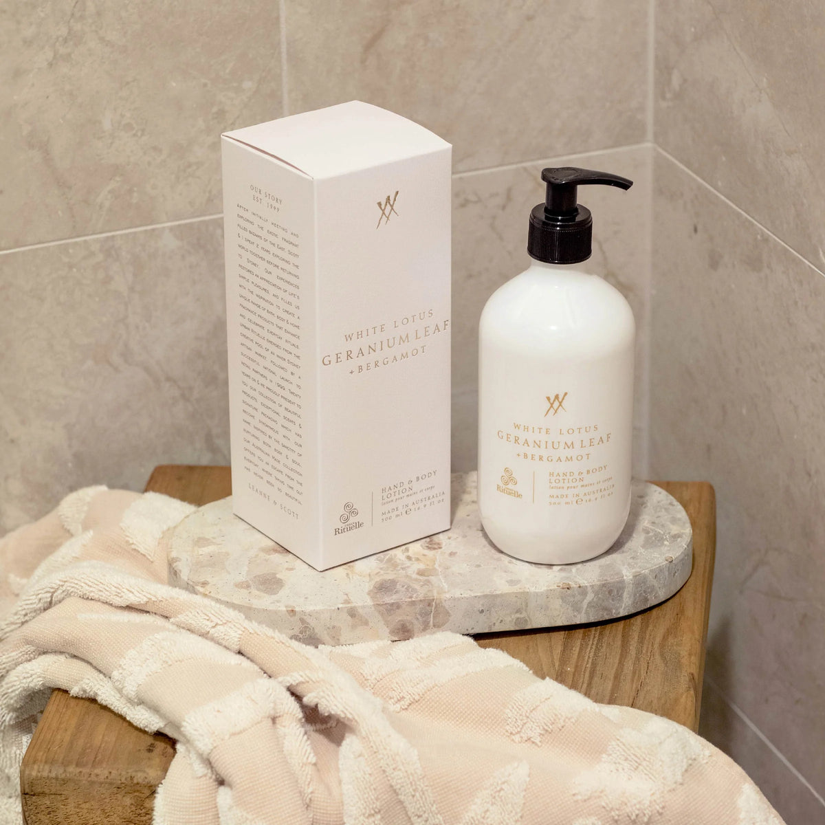 White Lotus, Geranium Leaf, Bergamot Hand & Body Lotion