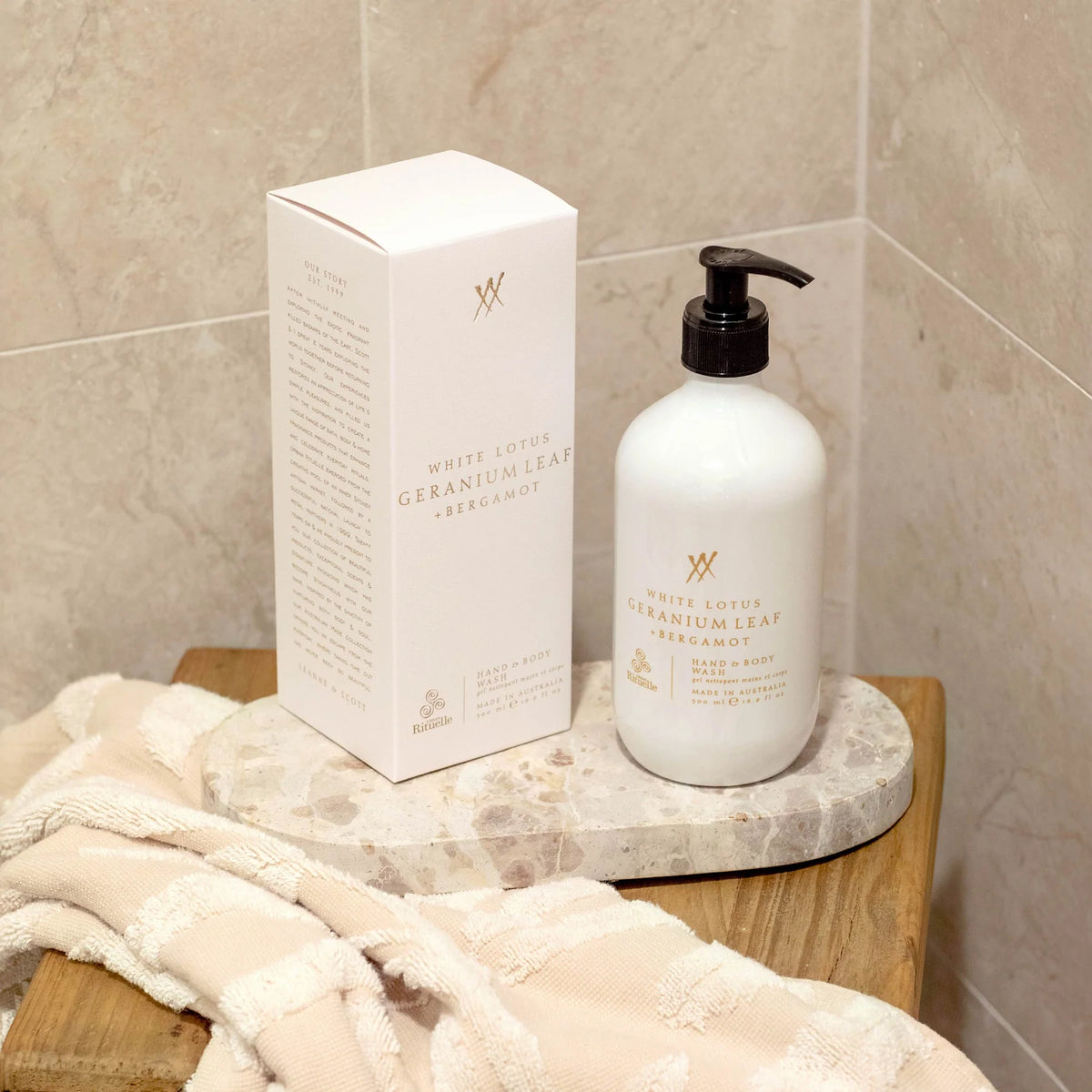 White Lotus, Geranium Leaf, Bergamot Hand & Body Wash
