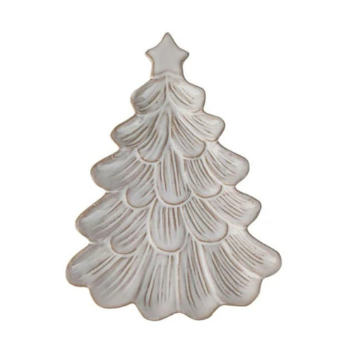 Whitewash Christmas Tree Plate