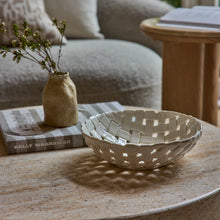 Woven Ceramic Bowl White