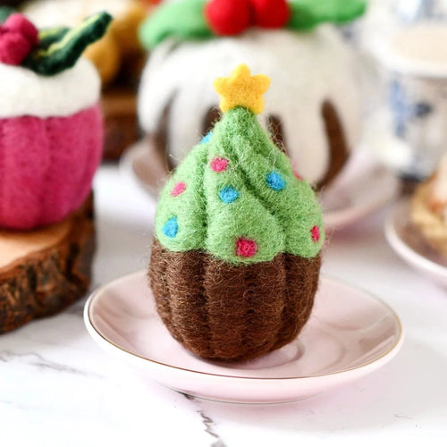 Felt Christmas Tree Cupcake