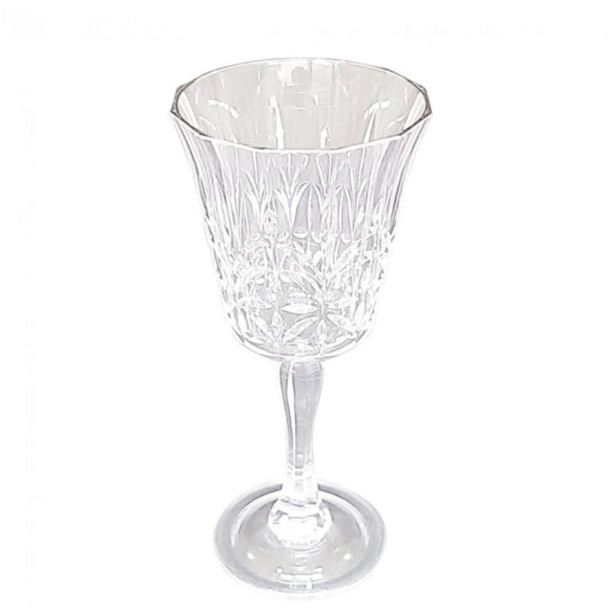 Acrylic Crystal Cut Wine Glass Clear