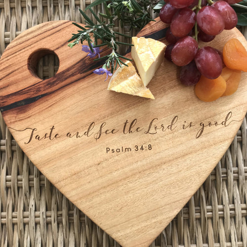 Heart Wooden Board - Taste & See