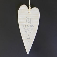 Porcelain Hanging Hearts