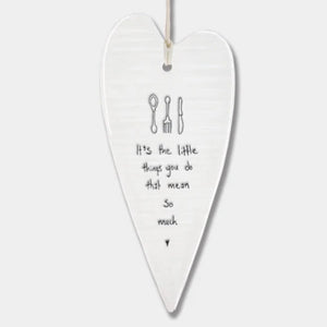 Porcelain Hanging Hearts