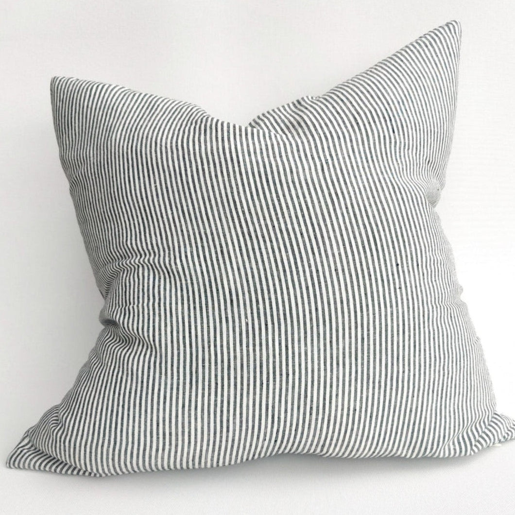 Pinstriped Pure Linen Cushion