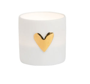 Tea light Set of 2 with Gold Hearts