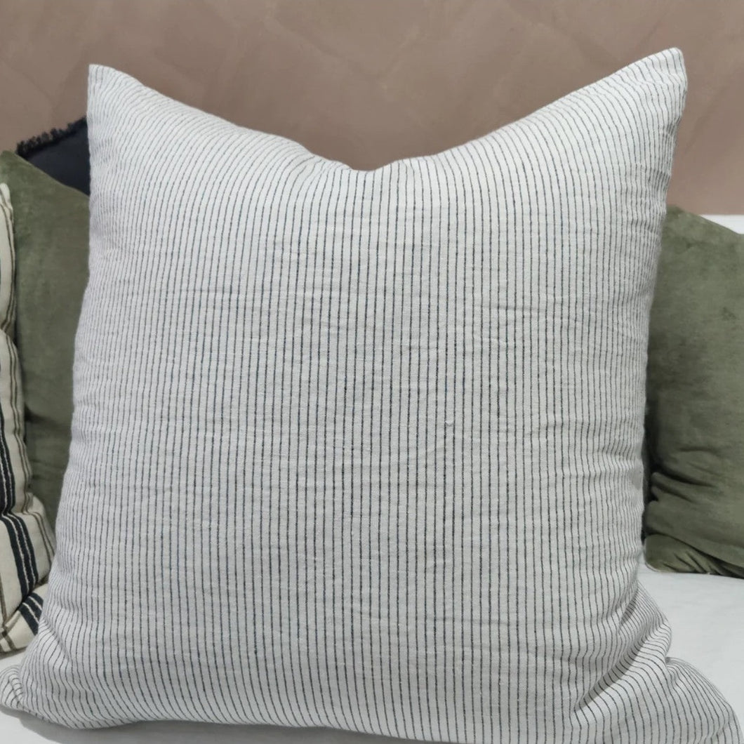 Fine Pinstriped Linen Cushion